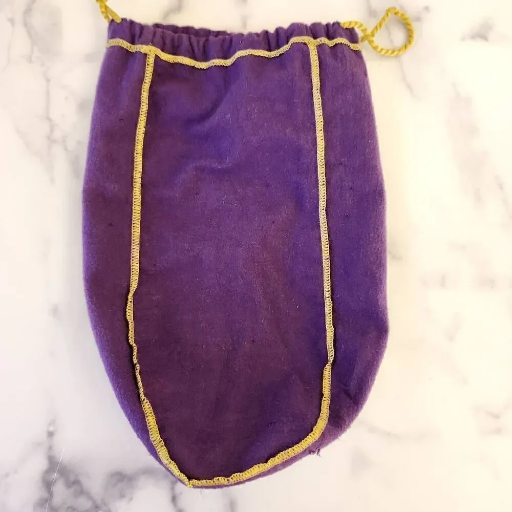 Vintage purple plum crown Royal liquor bag golden rope drawstring